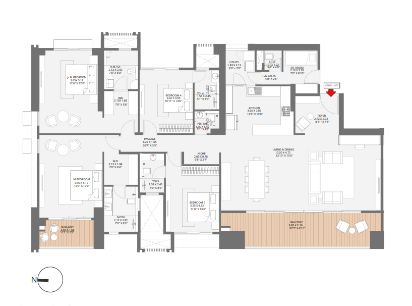 4.5 BHK floor plan
